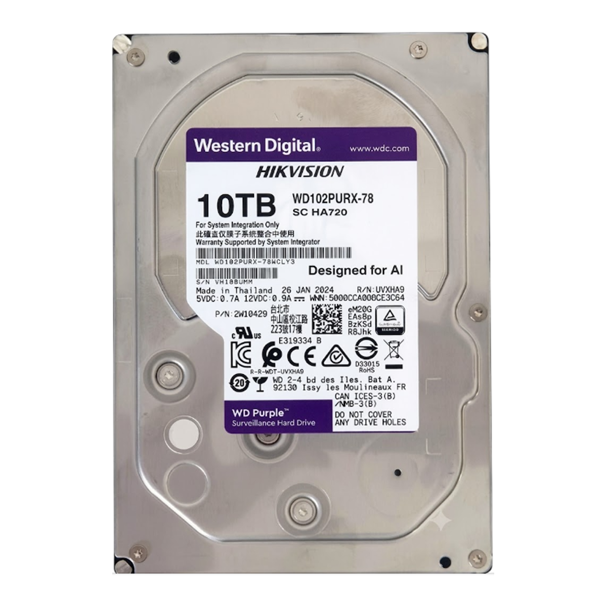 WD Purple, HDD, 10TB