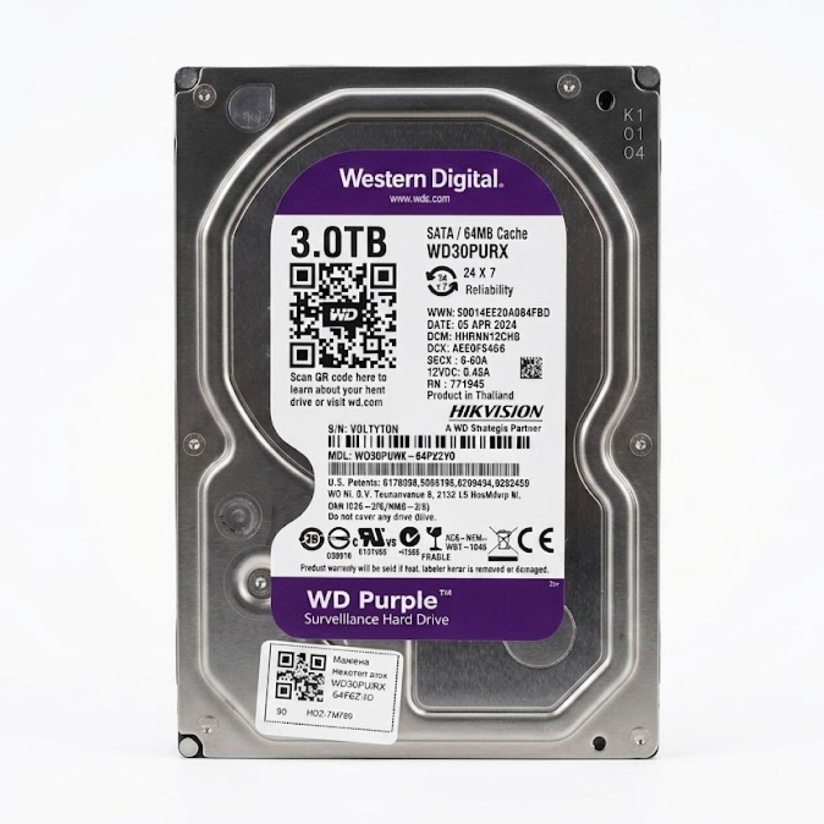 WD Purple, HDD, 3TB